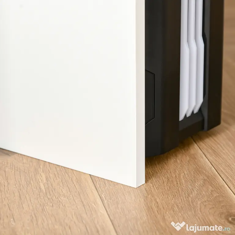 HOMCOM Birou pentru Dormitor, PC din Lemn, Blat Tastatură, Design Compact, Alb și Stejar, Ideal pentru Spații Mici | Aosom Romania