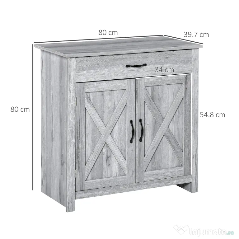 HOMCOM Bufet de Bucatarie Stil Country, Mobilier Multifunctional | Aosom Romania