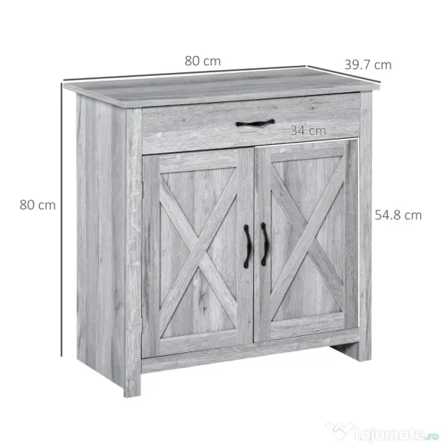 HOMCOM Bufet de Bucatarie Stil Country, Mobilier Multifunctional | Aosom Romania