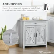 HOMCOM Bufet de Bucatarie Stil Country, Mobilier Multifunctional | Aosom Romania