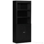 Bufet Bucatarie din Lemn HOMCOM cu Etajere si Dulapior 2 Usi cu Polite Reglabile, 74,6x35,5x182,5cm