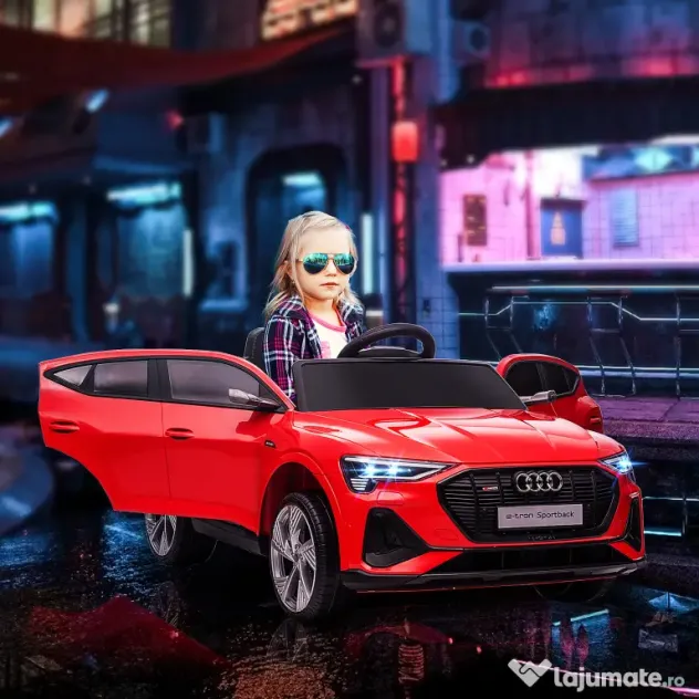 HOMCOM Mașinuță Electrică pentru Copii de 3-5 Ani cu Motor 12V și Alimentat cu Două Baterii, 108x60x47 cm, Roșu | Aosom Romania