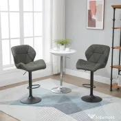 HOMCOM Set 2 Scaune de Bar Reglabile, Design Modern, Piele Ecologică, Gri, Confort Superior | Aosom Romania