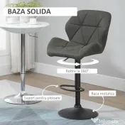 HOMCOM Set 2 Scaune de Bar Reglabile, Design Modern, Piele Ecologică, Gri, Confort Superior | Aosom Romania