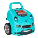 HOMCOM Atelier camion de jucărie pentru copii 3-5 ani, set 61 piese, cu mâner, din ABS și PP, 40x39x47 cm, negru și albastru