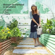 Seră Outsunny de Grădină de Tip Tunel 4x2x2 m cu Uși Rulabile și 6 Ferestre, Seră pentru Grădină cu Acoperiș înclinat, Structură din Metal și Acoperiș PE, pentru Grădinărit legume flori fructe, Verde | Aosom Romania 