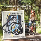 HOMCOM Remorcă Bicicletă pentru Copii, Design 2 în 1 cu Frână și Centură de Siguranță, 142x75x101 cm, Albastru