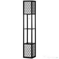 Lampa de podea coloana cu 2 rafturi, pentru camera de zi, studiu si dormitor, 26x26x156cm, alb si negru HOMCOM | Aosom Romania