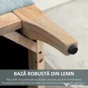 Banca de Depozitare HOMCOM din Tesatura cu Efect In si Lemn pentru Hol, 110x39x45lcm, Albastru deschis | Aosom Romania 
