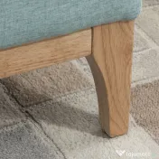 Banca de Depozitare HOMCOM din Tesatura cu Efect In si Lemn pentru Hol, 110x39x45lcm, Albastru deschis | Aosom Romania 