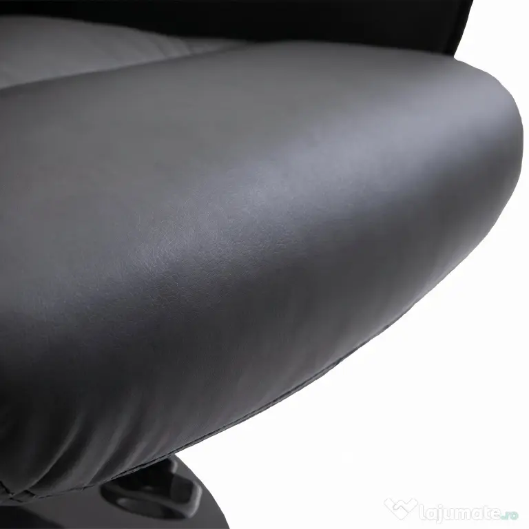 HOMCOM Fotoliu Relax Rotativ 360° din Metal și Piele Sintetică, cu Suport pentru Picioare, Spătar Reglabil, Negru | Aosom Romania