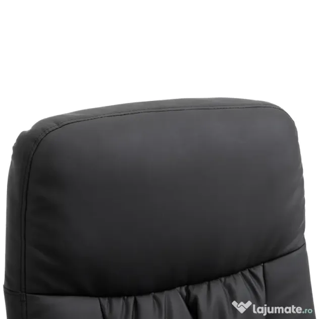 HOMCOM Fotoliu Relax Rotativ 360° din Metal și Piele Sintetică, cu Suport pentru Picioare, Spătar Reglabil, Negru | Aosom Romania