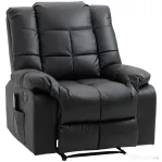 HOMCOM Fotoliu de Relaxare cu Masaj din Piele Artificiala, Fotoliu Ergonomic cu 8 Puncte de Masaj si Rabatabil 165°, Gri | Aosom Romania