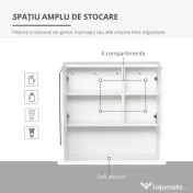Kleankin Dulapior de Baie cu Oglindă Suspendat, Rafturi Reglabile, Design Compact, 54x15x55cm, Alb | Aosom Romania 