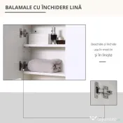 Kleankin Dulapior de Baie cu Oglindă Suspendat, Rafturi Reglabile, Design Compact, 54x15x55cm, Alb | Aosom Romania 
