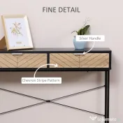 HOMCOM Consolă Elegantă cu 2 Sertare, Masă Metalică pentru Hol, Design Modern, Negru | Aosom Romania 