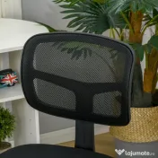 Vinsetto Scaun Ergonomic de Birou din Plasă, Fără Cotiere, Înălțime Ajustabilă, Negru | Aosom Romania 