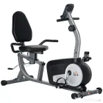HOMCOM Bicicletă de Fitness Orizontală Recumbent, 8 Niveluri de Rezistență și Ecran LCD pentru Recuperare și Casă