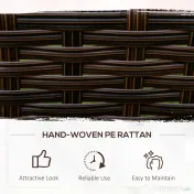 Pat de Gradina Inaltat Outsunny cu 3 Niveluri, Jardiniera din Ratan Sintetic, 120x120x40cm, Gri | Aosom Romania