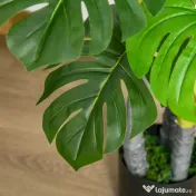 HOMCOM Monastera Planta Artificiala de Interior si Exterior, Planta Artificiala cu efect Realist cu 20 de Frunze, 120 cm 