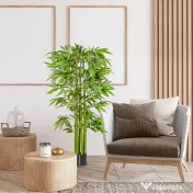 HOMCOM planta artificiala de bambus, cu ghiveci, 160cm, verde 