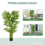 HOMCOM planta artificiala de bambus, cu ghiveci, 160cm, verde 