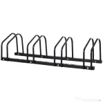 HOMCOM Suport de parcare pentru 4 biciclete din otel, 110x33x27 cm, negru