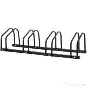 HOMCOM Suport de parcare pentru 4 biciclete din otel, 110x33x27 cm, negru 