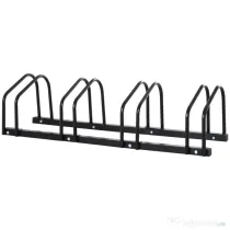 HOMCOM Suport de parcare pentru 4 biciclete din otel, 110x33x27 cm, negru