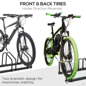 HOMCOM Suport de parcare pentru 4 biciclete din otel, 110x33x27 cm, negru 