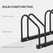 HOMCOM Suport de parcare pentru 4 biciclete din otel, 110x33x27 cm, negru 