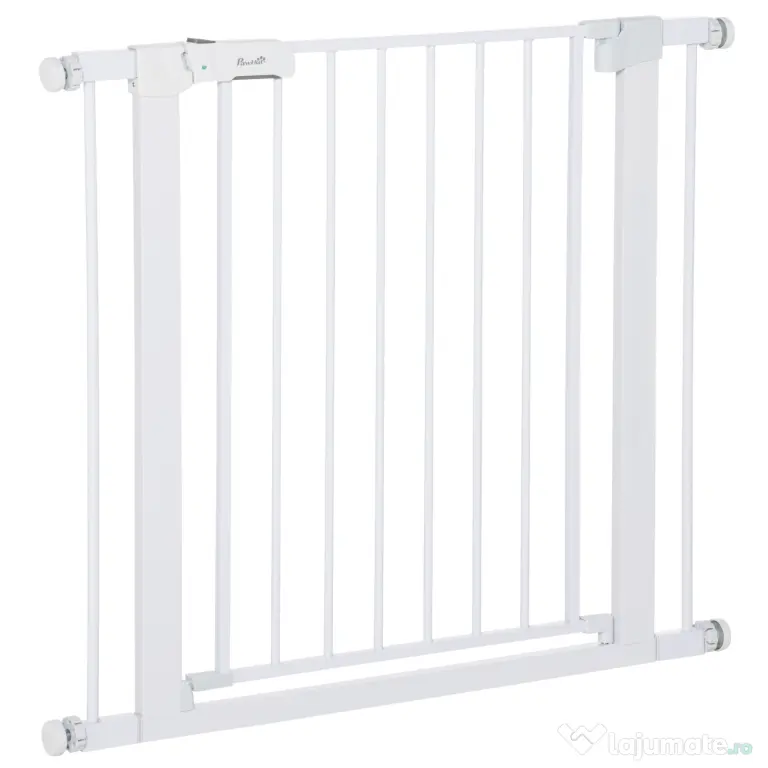 Poarta de siguranta pentru caini PawHut, 75-96cm, alb | Aosom Romania