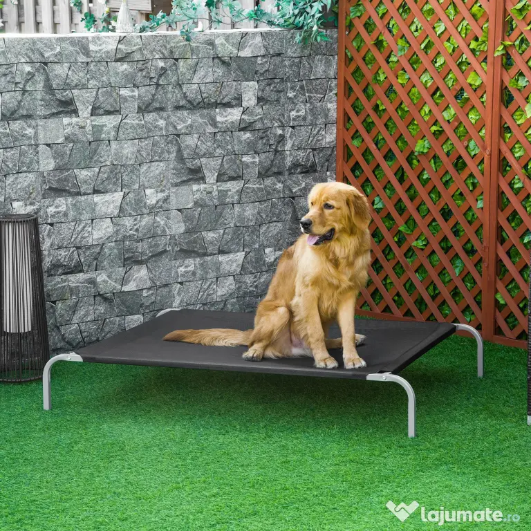 PawHut Saltea pliabila pentru caini, spatii interioare si exterioare, material care permite trecerea aerului, 130x90x20cm, pana la 32kg