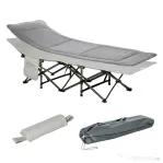 Outsunny Pat Pliabil pentru Camping cu Buzunare de Depozitare și Geantă de Transport, Pat pentru Camping, 188x64.5x53 cm, Gri