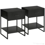 Homcom Noptiere Moderne (set 2 buc) cu sertar si raft