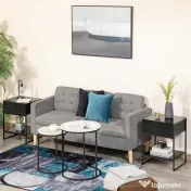 Homcom Noptiere Moderne (set 2 buc) cu sertar si raft 