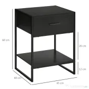 Homcom Noptiere Moderne (set 2 buc) cu sertar si raft 