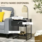 Homcom Noptiere Moderne (set 2 buc) cu sertar si raft 