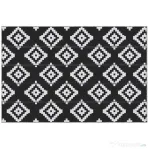 Outsunny Covor de Exterior Rezistent la Raze UV, 182x274 cm, Negru și Alb | Aosom Romania