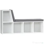 HOMCOM Bibliotecă Modulară cu 5 Rafturi Deschise și 2 Perne, Mobilier pentru Living, Dormitor și Birou, Gri Alb | Aosom Romania 