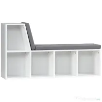 HOMCOM Bibliotecă Modulară cu 5 Rafturi Deschise și 2 Perne, Mobilier pentru Living, Dormitor și Birou, Gri Alb | Aosom Romania