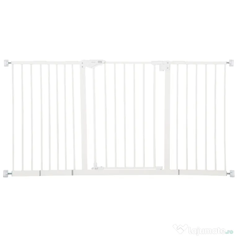 PawHut Porțiță pentru Câini și Animale de Companie cu 3 Extensii, Lățime Reglabilă, 74-147.5x76.2 cm, Alb | Aosom Romania