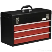 DURHAND Cufar cu 3 sertare pentru unelte, cutie de unelte metalica cu blocare, cutie de unelte portabila, 510mm x 220mm x 320mm 
