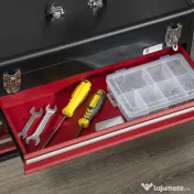 DURHAND Cufar cu 3 sertare pentru unelte, cutie de unelte metalica cu blocare, cutie de unelte portabila, 510mm x 220mm x 320mm 