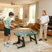 HOMCOM Masă de Joc 6 în 1 cu Fotbal de Masă, Biliard, Air Hockey, Ping Pong, Inele și Hochei pe Iarbă, 118x104x71 cm 