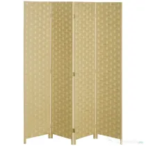 HOMCOM Paravan Separare Spațiu din Lemn, Pliabil, Înălțime 170 cm, Maro, pentru Living sau Birou | Aosom Romania