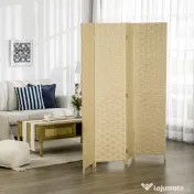 HOMCOM Paravan Separare Spațiu din Lemn, Pliabil, Înălțime 170 cm, Maro, pentru Living sau Birou | Aosom Romania