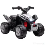 AIYAPLAY Quad Electric pentru Copii 18-36 Luni cu Lumini LED, Claxon și Pedale, 65,5x38,5x43,5 cm, Negru