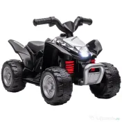 AIYAPLAY Quad Electric pentru Copii 18-36 Luni cu Lumini LED, Claxon și Pedale, 65,5x38,5x43,5 cm, Negru 