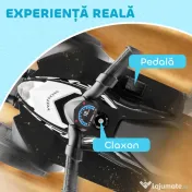 AIYAPLAY Quad Electric pentru Copii 18-36 Luni cu Lumini LED, Claxon și Pedale, 65,5x38,5x43,5 cm, Negru 